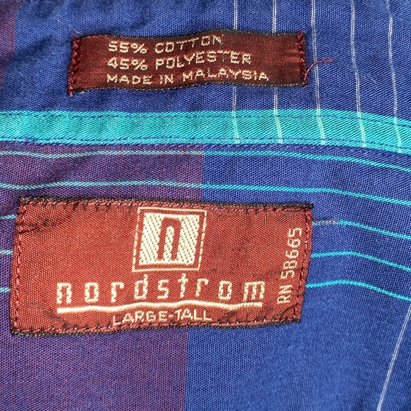 Nordstrom Mens Long Sleeve Button Down Dress Shirt - Large Tall - Picture 7 of 9